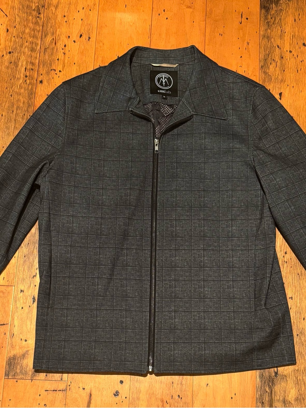 Castalab Gray Plaid Zip-Front Jacket